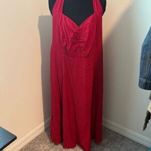 Torrid Red Backless Halter Dress